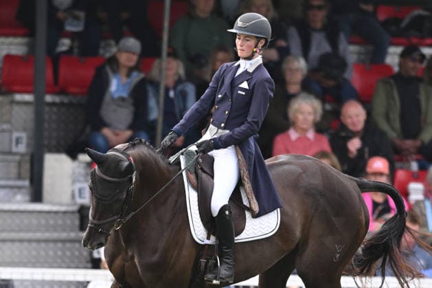 RECORD DATE NOT STATED 18th September 2026; Blenheim Palace, Woodstock, Oxfordshire, England; Blenheim Palace International Horse Trials, Day 2; Hidden Gold ridden by Kelli Frewin of New Zealand during the dressage SimonxWest