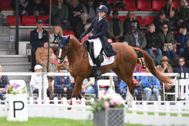 RECORD DATE NOT STATED 18th September 2026; Blenheim Palace, Woodstock, Oxfordshire, England; Blenheim Palace International Horse Trials, Day 2; Global Exotic ridden by Jemima Stratton of Great Britain during the dressage SimonxWest
