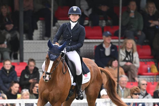 RECORD DATE NOT STATED 18th September 2026; Blenheim Palace, Woodstock, Oxfordshire, England; Blenheim Palace International Horse Trials, Day 2; Global Exotic ridden by Jemima Stratton of Great Britain during the dressage SimonxWest