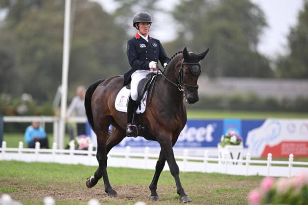 RECORD DATE NOT STATED 18th September 2026; Blenheim Palace, Woodstock, Oxfordshire, England; Blenheim Palace International Horse Trials, Day 2; Brookfield Quality ridden by Tom McEwen of Great Britain during the dressage SimonxWest
