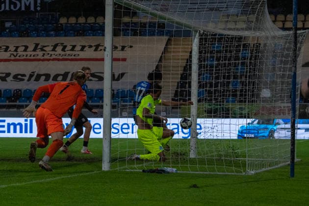 September 18, 2026, xerix, Southwest Regional Soccer League, FSV Frankfurt vs. Stuttgarter Kickers: Dejan Božic of SV Stuttgarter Kickers scores the goal to make it 0–1 for Frankfurt