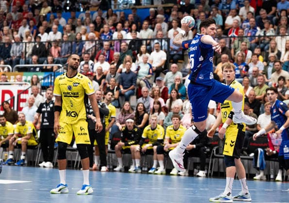 Csaba Leimeter, HBW Balingen Weilstetten, 55, extremely successful in the first half; HBW Balingen Weilstetten vs. TVB Stuttgart, GER, Opel 1 Handball Bundesliga, Championship, Matchday 5, 2026–2027 Season, September 18, 2026, Eibner Press Photo: Andreas Ulmer, HBW Balingen Weilstetten vs. TVB Stuttgart, GER, Opel 1 Handball Bundesliga, Championship, Matchday 5, 2026–2027 Season, September 18, 2026, Balingen Copyright: xEibner-Pressefoto AndreasxUlmerx EP_AUR