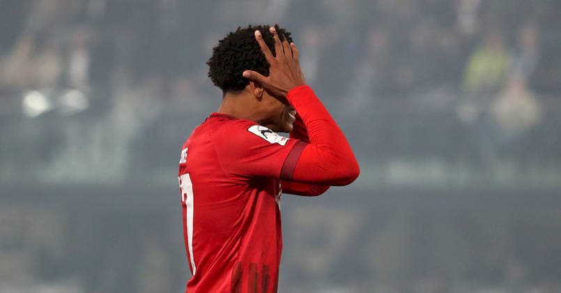 September 18, 2026, xfsx, Men s, Soccer, 2026–2027 Season, 3rd Division, Matchday 7: SC Verl vs. FC Würzburger Kickers; from left: Liam Omore of FC Würzburger Kickers looking disappointed; disappointment; single frame; Verl Sportclub Arena, North Rhine-Westphalia, Germany