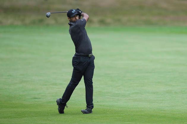 VIRGINIA WATER, ENGLAND - SEPTEMBER 18: Aaron Rai (ENG) plays from the twelfth fairway during Round 2 at the BMW PGA, Golf Herren Championship at Wentworth Golf Club, Virginia Water on September 18, 2026 in Surrey, England The BMW PGA Championship