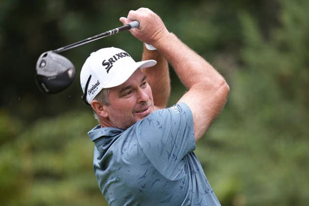 VIRGINIA WATER, ENGLAND - SEPTEMBER 18: Ryan Fox (NZL) plays from the thirteenth tee during Round 2 at the BMW PGA, Golf Herren Championship at Wentworth Golf Club, Virginia Water on September 18, 2026 in Surrey, England The BMW PGA Championship