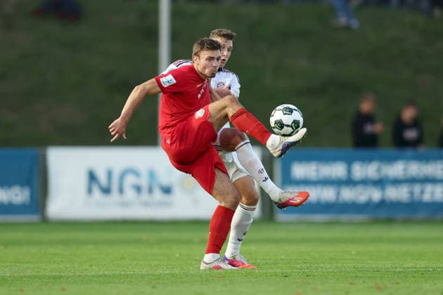 September 18, 2026, Men s, Soccer, 2026–2027 season, Bavarian Regional League, Matchday 10: TSV Aubstadt vs. FC Bayern Munich II; Max Grimm 9, TSV Aubstadt; David Heindl 5, FC Bayern Munich II; Sulzfeld Schulstadion, Aubstadt; NGN Arena, Bavaria, Germany