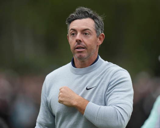 VIRGINIA WATER, ENGLAND - SEPTEMBER 18: Rory McIlroy (IRE) after his Round 2 at the BMW PGA, Golf Herren Championship at Wentworth Golf Club, Virginia Water on September 18, 2026 in Surrey, England The BMW PGA Championship