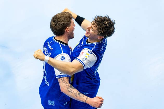 September 18, 2026, GER, Handball, Men, Season 26–27, Opel 1st Division, Matchday 5, ThSV Eisenach vs. THW Kiel, Elias Scholtes (ThSV Eisenach), 4, Tillman Leu (ThSV Eisenach), 99, 99817 Eisenach, Werner Assmann, Am Sportpark, Thuringia, Germany