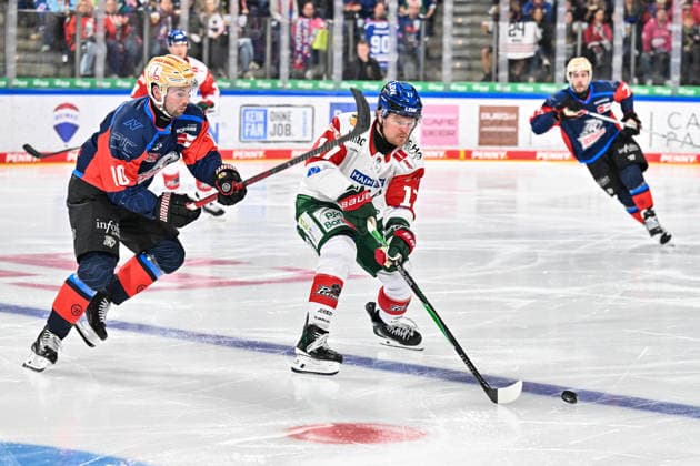 Penny DEL Nuremberg Ice Tigers vs. Augsburg Panthers, September 18, 2026, NUREMBERG, GERMANY, September 18: Evan BARRATT of the Nuremberg Ice Tigers (No. 10) and Sean MALONE of the Augsburg Panthers (No. 17) face off during the Penny DEL match between the Nuremberg Ice Tigers and the Augsburg Panthers on Matchday 1 at the PSD Bank Nuremberg Arena Copyright: xBEAUTIFULxSPORTS Goldbergx