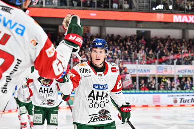 Penny DEL Nuremberg Ice Tigers vs. Augsburg Panthers, September 18, 2026 NUREMBERG, GERMANY September 18: The visiting fans cheer after Jimmy LAMBERT of the Augsburg Panthers scores the 0–1 goal. Goal scorer celebrates happily during the Penny DEL match between the Nuremberg Ice Tigers and the Augsburg Panthers on Matchday 1 at the PSD Bank Nuremberg Arena Copyright: xBEAUTIFULxSPORTS Goldbergx