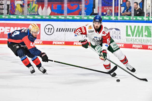 Penny DEL Nuremberg Ice Tigers vs. Augsburg Panthers, September 18, 2026, NUREMBERG, GERMANY, September 18: Josef EHAM of the Nuremberg Ice Tigers (No. 44) and Felix SCHEEL of the Augsburg Panthers (No. 54) face off during the Penny DEL match between the Nuremberg Ice Tigers and the Augsburg Panthers on Matchday 1 at the PSD Bank Nuremberg Arena Copyright: xBEAUTIFULxSPORTS Goldbergx
