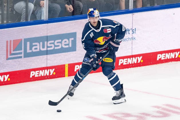 Lucas Thaler, EHC Red Bull Munich, 48 GER, EHC Red Bull Munich vs. Adler Mannheim, Ice Hockey, DEL, 2026–2027 Season, Matchday 1, September 18, 2026. Photo: HMB Media, Franz Feiner Copyright: HMBxMedia FranzxFeiner
