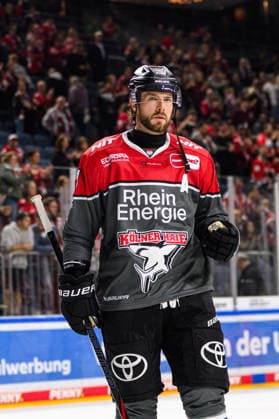 COLOGNE, GERMANY - 18 SEPTEMBER, 2026: Brady Austin - The PENNY DEL Ice hockey, Eishockey match Koelner Haie vs. Grizzlys Wolfsburg at LANXESS arena.  Copyright: xVitaliixKliuievx