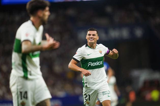 ESP: RCD Espanyol - Elche CF. La Liga EA Sports. Macthday 7 Lucas Cepeda of Elche CF celebrates the 0-1 during the La Liga EA Sports match between RCD Espanyol and Elche CF played at RCDE Stadium on September 18, 2026 in Barcelona, Spain. kpng Copyright: xBaguxBlancox xPRESSINPHOTOx PS_2627_ESP_ELC_RAC_002