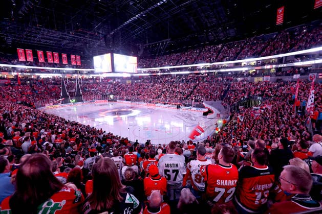 September 18, 2026, Ice Hockey, DEL, Kölner Haie vs. Grizzlys Wolfsburg, Matchday 1, 2026–27 Season, Lanxess Arena Cologne (interior view), North Rhine-Westphalia, Germany