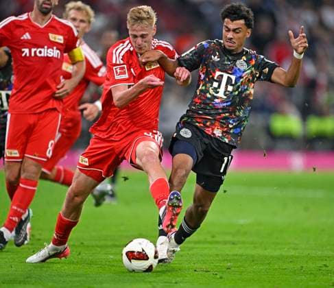 September 18, 2026, 2026–2027 Bundesliga Season, Matchday 4, FC Bayern Munich vs. 1. FC Union Berlin, at the Allianz Arena in Munich, Nathaniel Brown; FC Bayern Munich prevails.