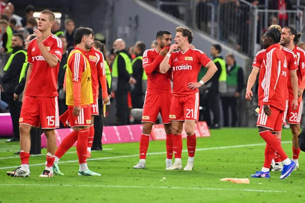 Union Player Departure, Disappointment, Frustration, Disappointed, Frustrated, Dejected, Soccer, Bundesliga Season 2026–2027, Matchday 4, Matchday 04, FC Bayern Munich 1, FC Union Berlin 7–0 on September 18, 2026, Allianz Arena