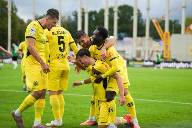 Germany 3rd Division 2026–2027, Matchday 6: SC Preußen Münster vs. 1 FC Saarbrücken, Wednesday, September 16, 2026, LVM Preußenstadion Münster, North Rhine-Westphalia, Germany—Goal celebration, joy, emotions—Goal to make it 0–1 for 1 FC Saarbrücken by Alexander Staff, 1 FC Saarbrücken, 29 Copyright: xMerlexKölkingx