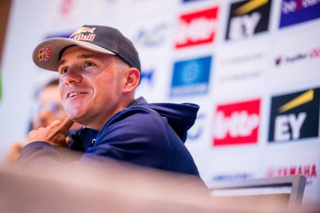 Belgian Remco Evenepoel talks to the press during a press conference, PK, Pressekonferenz before the cycling World Championship, WM, Weltmeisterschaft in Montreal, Canada, Friday 18 September 2026. The UCI road world championships are taking place from 20 to 27 September, in Montreal, Canada. JASPERxJACOBS  x186887028x