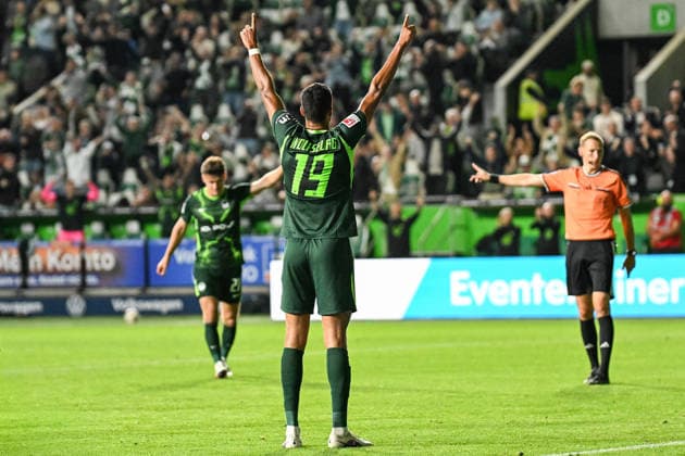 Men s I Women s I 2026–2027 Season I 2. Bundesliga I Matchday 6 I VfL Wolfsburg vs. SV Darmstadt 98 I September 18, 2026 Robert Glatzel celebrating a goal, age 19, VfL Wolfsburg after his two-goal performance; cutout, close-up, portrait, single photo, single image, body; Wolfsburg, Volkswagen Arena, Lower Saxony, Germany Copyright: xLobeca InesxHähnelx