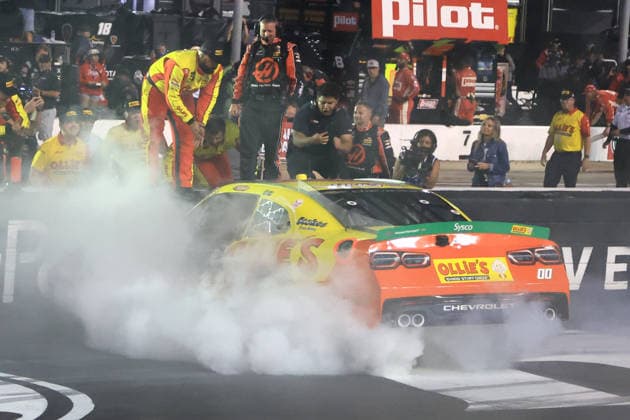 BRISTOL, TN - SEPTEMBER 18: Sheldon Creed ( 00 Haas Factory Team Ollie s Chevrolet) celebrates after winning the NASCAR, Motorsport, USA O Reilly Auto Parts Series Food City 300 on September 18, 2026 at Bristol Motor Speedway in Bristol, TN. (Photo by Jeff Robinson Icon Sportswire) AUTO: SEP 18 NASCAR O™Reilly Auto Parts Series Food City 300 EDITORIAL USE ONLY Icon2609185060300