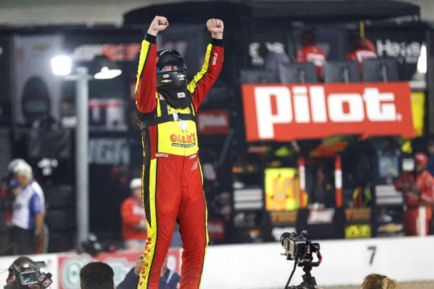 BRISTOL, TN - SEPTEMBER 18: Sheldon Creed ( 00 Haas Factory Team Ollie s Chevrolet) celebrates after winning the NASCAR, Motorsport, USA O Reilly Auto Parts Series Food City 300 on September 18, 2026 at Bristol Motor Speedway in Bristol, TN. (Photo by Jeff Robinson Icon Sportswire) AUTO: SEP 18 NASCAR O™Reilly Auto Parts Series Food City 300 EDITORIAL USE ONLY Icon2609185370300