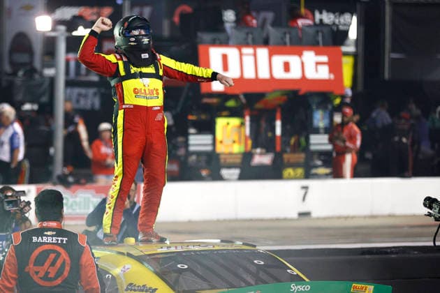 BRISTOL, TN - SEPTEMBER 18: Sheldon Creed ( 00 Haas Factory Team Ollie s Chevrolet) celebrates after winning the NASCAR, Motorsport, USA O Reilly Auto Parts Series Food City 300 on September 18, 2026 at Bristol Motor Speedway in Bristol, TN. (Photo by Jeff Robinson Icon Sportswire) AUTO: SEP 18 NASCAR O™Reilly Auto Parts Series Food City 300 EDITORIAL USE ONLY Icon2609185377300