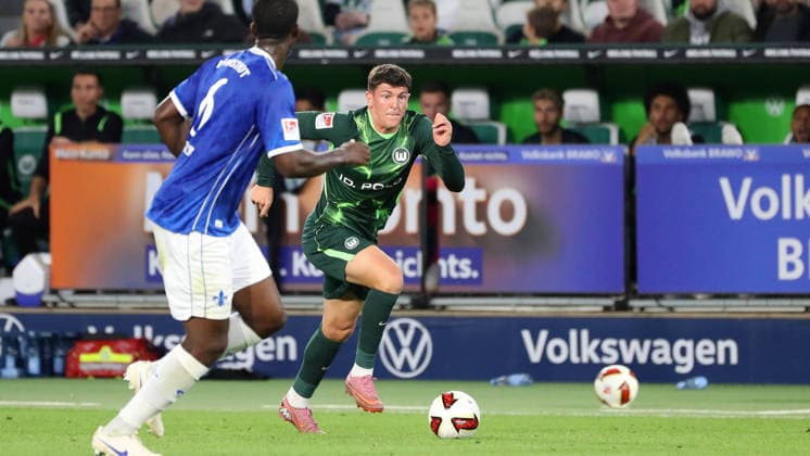 VfL vs. Darmstadt, 2. Bundesliga Wolfsburg, September 18, 2026, Soccer, Men s, 2. Bundesliga, 2026–2027 Season, VfL Wolfsburg vs. SV Darmstadt 98, Alessio Besio, VfL Wolfsburg, DFL, DFB. REGULATIONS PROHIBIT ANY USE OF PHOTOGRAPHS AS IMAGE SEQUENCES AND OR QUASI-VIDEO. Volkswagen Arena, Lower Saxony, Germany
