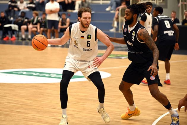 Craig Moller, ETB Miners vs. Rheinstars Cologne, September 18, 2026; Craig Moeller, ETB Miners, Exhibition game: ETB Miners vs. Rheinstars Cologne, final score 86–78 at the Sporthalle am Hallo on September 18, 2026, in front of 250 spectators