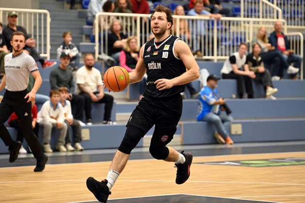 Haris Hujic, ETB Miners vs. Rheinstars Cologne, September 18, 2026; Haris Hujic, Rheinstars Cologne, Exhibition game: ETB Miners vs. Rheinstars Cologne. Final score: 86–78 at the Sporthalle am Hallo on September 18, 2026, in front of 250 spectators