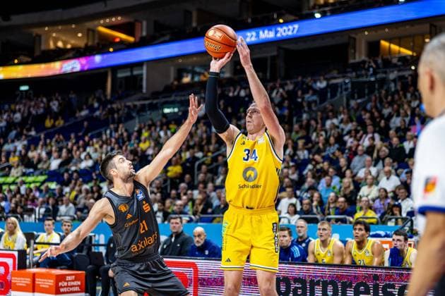 Basketball Berlin, September 18, 2026; 2026–2027 Season; EasyCredit BBL 1 Bundesliga Men s Division; Alba Berlin NINERS vs. Chemnitz; Justin Bean (Alba Berlin, No. 34); Mateo Seric (Chemnitz, No. 21)