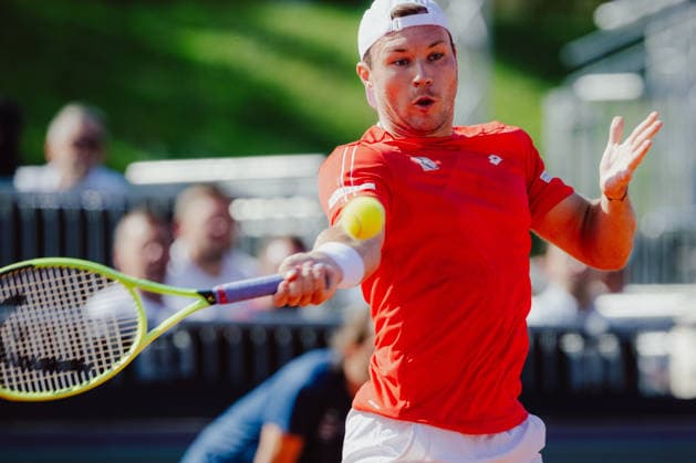 TENNIS - Davis Cup, AUT vs BEL VIENNA,AUSTRIA,19.SEP.26 - TENNIS - ITF Davis Cup, qualification round 2, Austria vs Belgium. Image shows Lukas Miedler (AUT).  GEPAxpictures xAlexanderxSolc