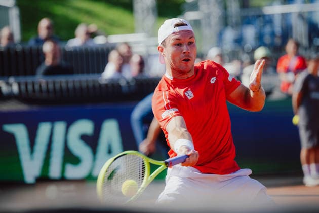 TENNIS - Davis Cup, AUT vs BEL VIENNA,AUSTRIA,19.SEP.26 - TENNIS - ITF Davis Cup, qualification round 2, Austria vs Belgium. Image shows Lukas Miedler (AUT).  GEPAxpictures xAlexanderxSolc