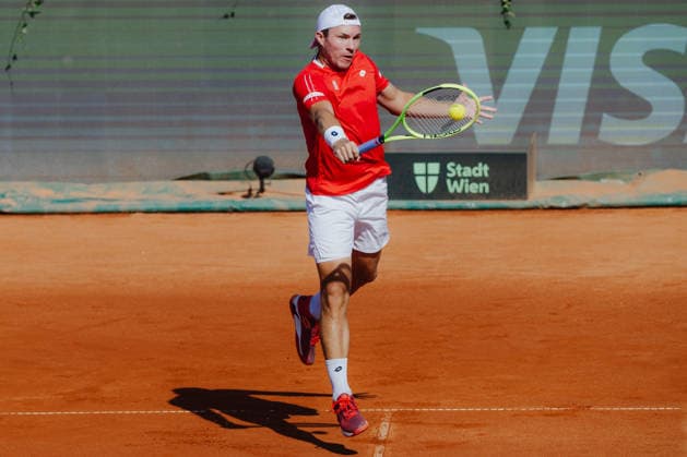 TENNIS - Davis Cup, AUT vs BEL VIENNA,AUSTRIA,19.SEP.26 - TENNIS - ITF Davis Cup, qualification round 2, Austria vs Belgium. Image shows Lukas Miedler (AUT).  GEPAxpictures xAlexanderxSolc