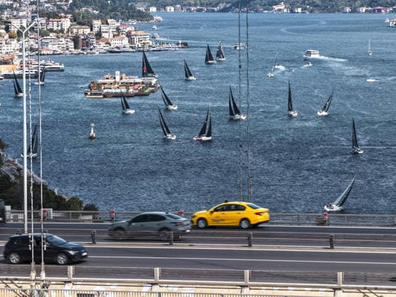 25th Bosphorus Cup in Istanbul ISTANBUL, TURKIYE - SEPTEMBER 19 : An aerial view of the 25th Bosphorus Cup sailing races, continue on its third day in Istanbul, Turkiye on September 19, 2026. Muhammed Enes Yildirim Anadolu Istanbul Turkey. Editorial use only. Please get in touch for any other usage.  Copyright: x2026xAnadoluxMuhammedxEnesxYildirimx