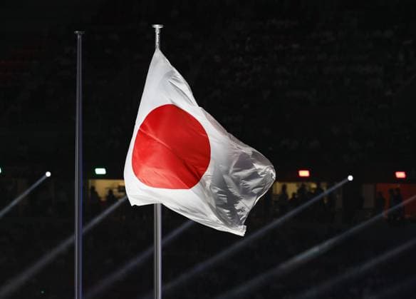 Aichi-Nagoya Asian Games: Opening ceremony A Japanese flag is hoisted during the opening ceremony of the Aichi-Nagoya Asian Games at Mizuho Park Athletic Stadium in Nagoya, central Japan, on Sept. 19, 2026.  A14AA0005627977P