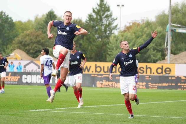 Soccer I Men s I 2026–2027 Season I 2. Bundesliga I Matchday 6 I Holstein Kiel vs. VfL Osnabrück I September 19, 2026 Phil Harres 19, Holstein Kiel celebrates a 1–0 victory at Kiel Holstein Stadium, Schleswig-Holstein, Germany Copyright: xLobeca MaschaxHolmx