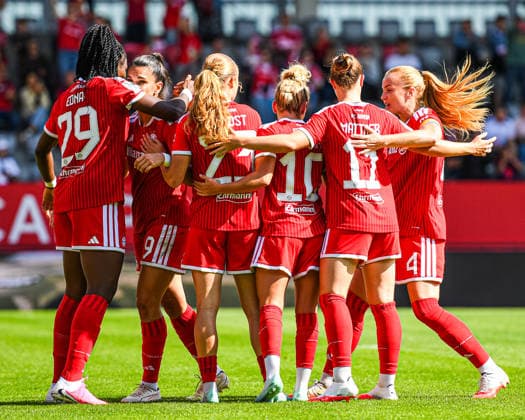 September 19, 2026, Munich, Germany: Google Pixel Women s Bundesliga match between FC Bayern Munich Women and 1. FC Köln Women at the FC Bayern Campus. Edna Imade of FC Bayern Munich Women celebrates after scoring a goal.