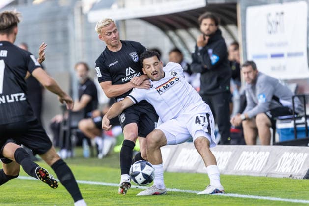 SV Sandhausen vs. SSV Ulm 1846 Soccer, Regionalliga Southwest, Matchday 8, Stadion am Hardtwald, Sandhausen, September 19, 2026. Photo by Per Lockl, SSV Ulm 1846 Soccer, 08; Arianit Ferati, SV Sandhausen, 47 SV Sandhausen vs. SSV Ulm 1846 Soccer, Regionalliga Southwest, Matchday 8, Stadion am Hardtwald, Sandhausen, September 26, 2019, Photo by Lucca Fundel, Sandhausen Stadion am Hardtwald, Baden-Württemberg, Germany