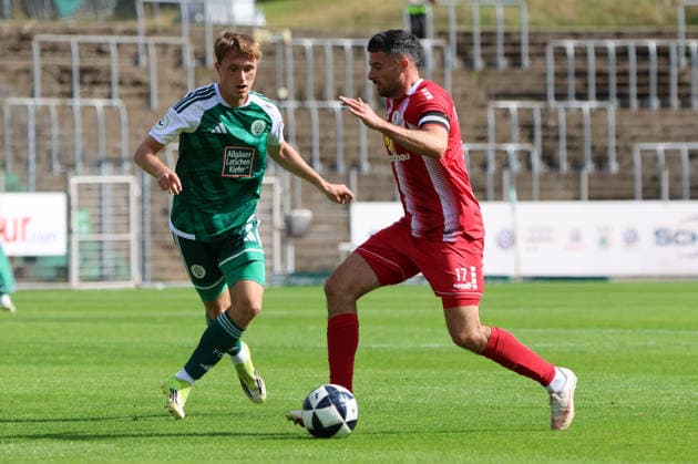 September 19, 2026, Soccer, Men s, Regionalliga Southwest, 2026–2027 Season, FC 08 Homburg vs. KSV Hessen Kassel, Simon Joachims (FC 08 Homburg), Adrian Bravo Sanchez (KSV Hessen Kassel), Homburg Waldstadion, Saarland, Germany, DEU Copyright: xSebastianxBachx