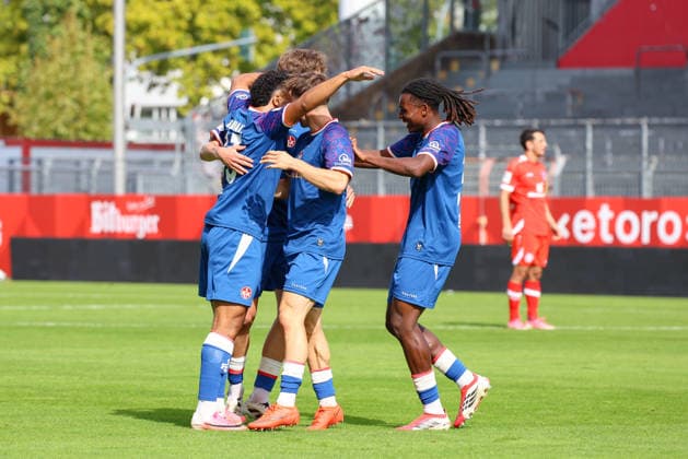 September 19, 2026, xusrbx, Regional League Southwest Soccer, FSV Mainz 05 U23 vs. 1 FC Kaiserslautern II: Nassim el Quarti (1 FC Kaiserslautern II), 33, scores the 1–0 goal in the 18th minute; Mainz