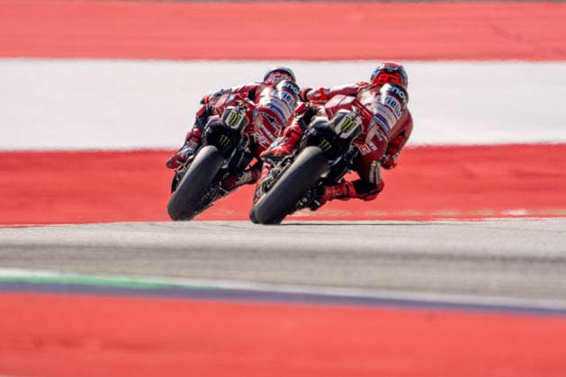 MOTORSPORTS - MotoGP - Austrian Grand Prix Photo by IPA ABACAPRESS.COM88707008 - Francesco Bagnaia (Ducati Lenovo Team) and Marc Marquez (Ducati Lenovo Team) during qualifying for the Austrian MotoGP Grand Prix at the Red Bull Ring racetrack in Spielberg, Austria, on September 19, 2026. Austria Austria  Copyright: xIPAxSport ABACAx