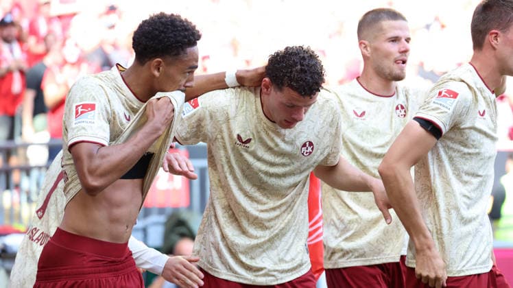 September 19, 2026, xrekx, Soccer 2. Bundesliga, 1 FC Kaiserslautern vs. Eintracht Braunschweig: Goal celebration after Erencan Yardimci scored the 1–0 goal for 1 FC Kaiserslautern. DFL and DFB regulations prohibit any use of photographs as image sequences and or QUASI-VIDEO Kaiserslautern