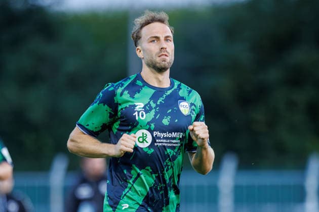 September 18, 2026, xkwix, Soccer, Regionalliga West, SV Rödinghausen vs. FC Gütersloh, Häcker Wiehenstadion, Matchday 9, 2026–2027 Season Julius Langfeld FC Gütersloh 10 during warm-ups DFB regulations prohibit any use of photographs as image sequences and or quasi-video Photo by xKamilxWilkowskixPressefotoKochx North Rhine-Westphalia, Germany