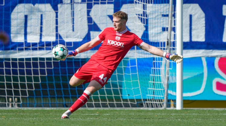 September 19, 2026, Dietmar Hopp Stadium, Hoffenheim, GER, 3rd Division, Matchday 7: TSG 1899 Hoffenheim II vs. SV Meppen, Goalkeeper Julius Pünt, SV Meppen, 44. DFL regulations prohibit any use of photographs as image sequences and or quasi-video. Hoffenheim, Baden-Württemberg, Dietmar Hopp Stadium