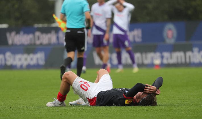 Leon Parduzi: Holstein Kiel Disappoints After the Game — Soccer, Men s, 2026–2027 Season, 2. Bundesliga, Holstein Stadium, Holstein Kiel vs. VfL Osnabrück, 1–1. DFL regulations prohibit any use of photographs as image sequences and or quasi-video.