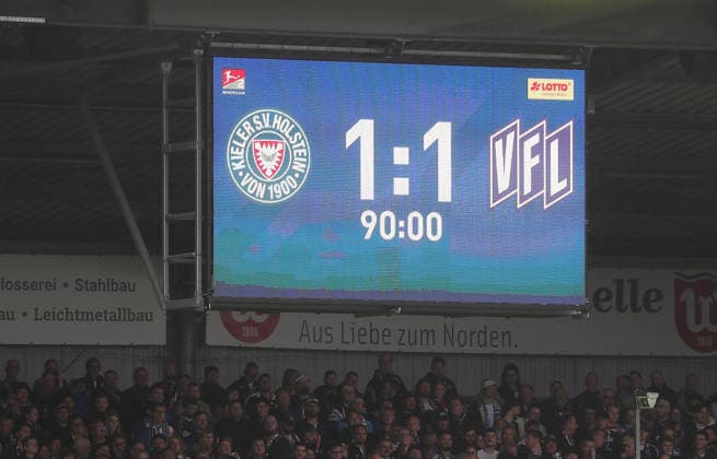 Final Score: 1–1, Men s Soccer, 2026–2027 Season, 2nd Bundesliga, Holstein Stadium, Holstein Kiel vs. VfL Osnabrück, 1–1 DFL regulations prohibit any use of photographs as image sequences and or quasi-video
