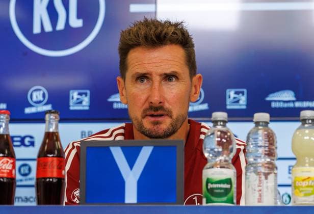 September 19, 2026 Soccer Season 2026–2027 Matchday 2 Bundesliga Karlsruher SC (KSC) vs. 1. FC Nürnberg (FCN) Club Sports Photo by Zink DaMa xdaxmax DFL regulations prohibit any use of photographs as image sequences and or quasi-video For editorial use only. Miroslav Miro Klose, coach of 1. FC Nürnberg (FCN), speaks at the press conference