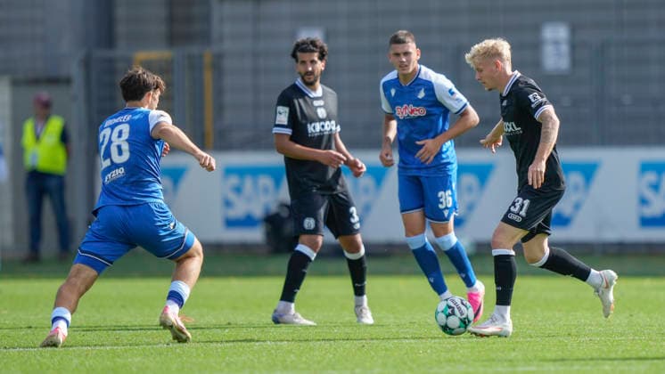 September 19, 2026, Dietmar Hopp Stadium, Hoffenheim, GER, 3. Liga, Matchday 7: TSG 1899 Hoffenheim II vs. SV Meppen, Luca Prasse, SV Meppen 31. DFL regulations prohibit any use of photographs as image sequences and or quasi-video. Hoffenheim, Baden-Württemberg, Dietmar Hopp Stadium