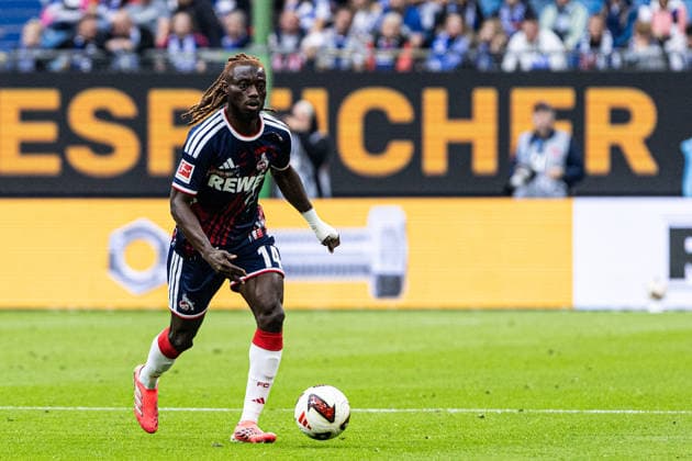 1 German Bundesliga: Hamburger SV 1 FC Köln, September 19, 2026, Gideon Mensah (FC Köln, No. 14), 1 German Bundesliga, Matchday 4: Hamburger SV vs. FC Köln at Volksparkstadion, Hamburg September 19, 2026 DFL regulations prohibit any use of photographs as image sequences and or quasi-video Copyright: xBEAUTIFULxSPORTS Buriakovx